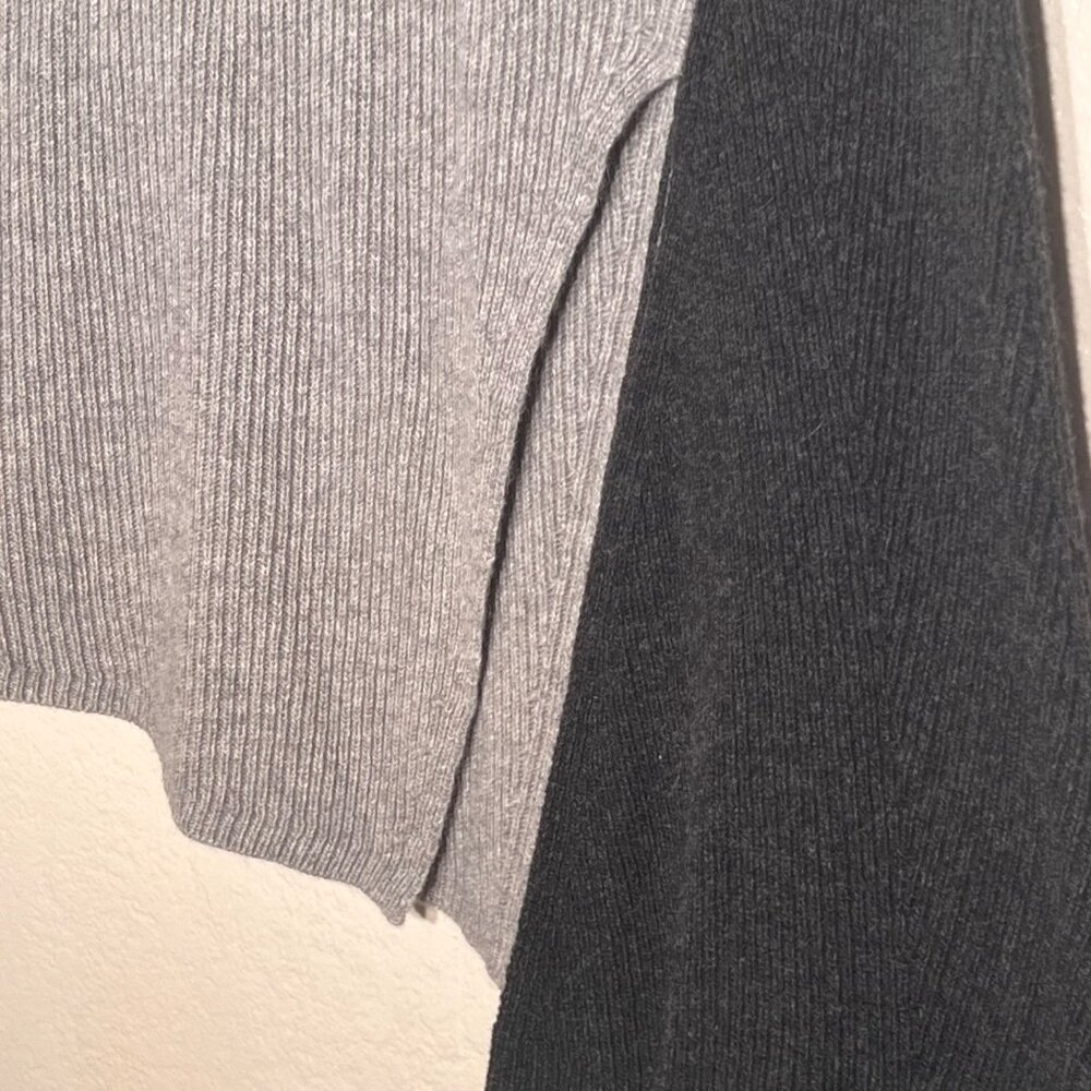 Asymmetrical Gray Black Wool Cashmere Angora Midi Skirt Ribbed Knit Design Small - Picture 4 of 12
